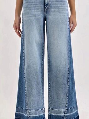 OAT High Rise Wide Leg Wide Leg Jeans in Blue Size 4 NWT